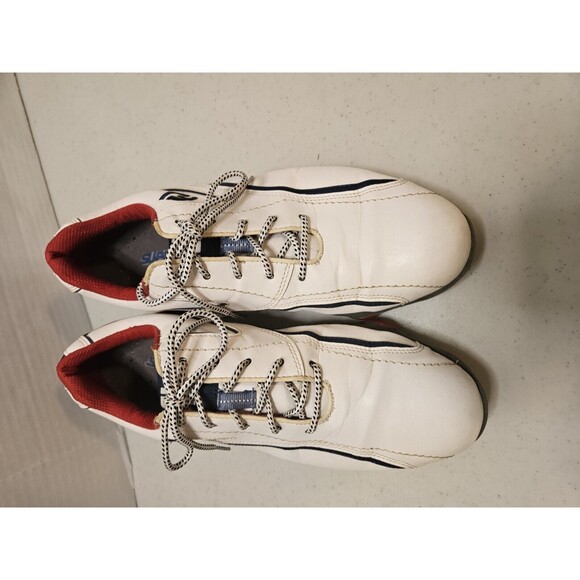 FootJoy Superlites Men's Golf Cleats Model 58009 White/Blue/Red Sz 10M US - Picture 8 of 10